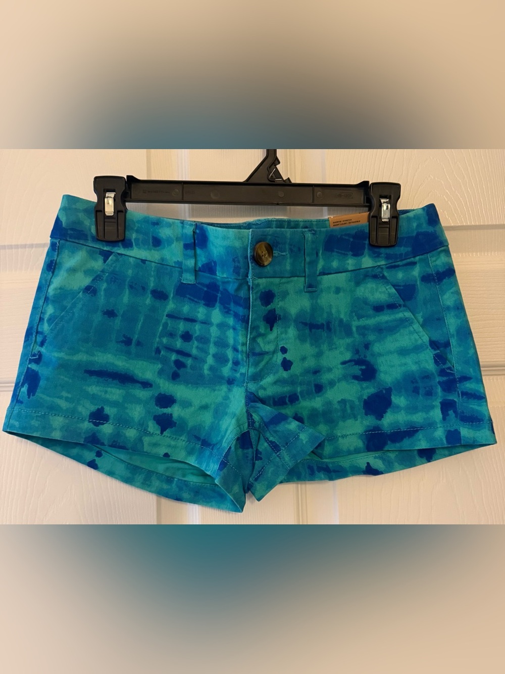 American Eagle Outfitters Shortie Stretch Turquoise & Blue Tie-Dye Shorts